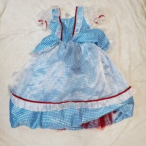 The Wizard of Oz Dorothy Blue White Gingham Red Petticot Costume Dress Up Girl 6